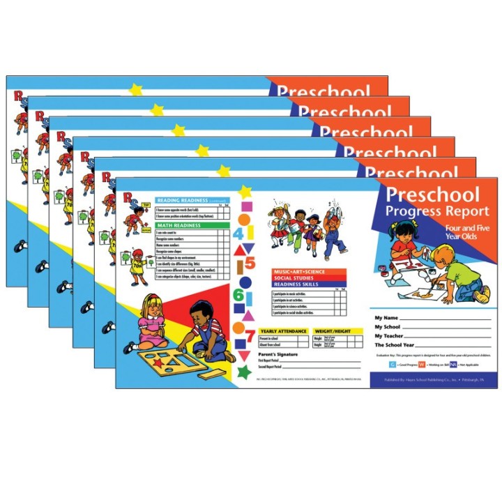 Hayes Publishing Preschool Progress Report, Ages 4-5, 10 Per Pack, 6 Packs