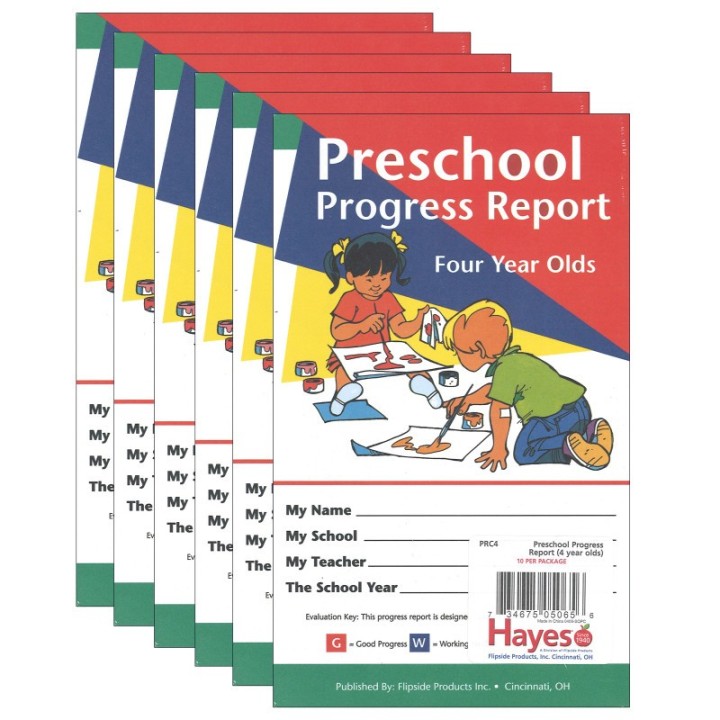 Hayes Publishing Preschool Progress Report, Four Year Olds, 10 Per Pack, 6 Packs