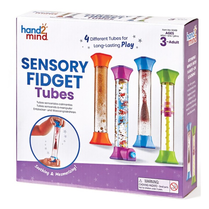 Hand2Mind Sensory Fidget Tubes, Set of 4