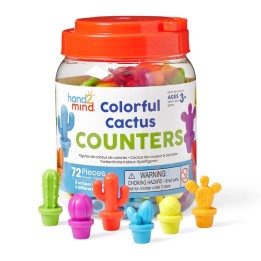 Hand2Mind Colorful Cactus Counters, Set of 72