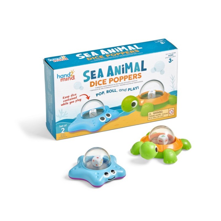 Hand2Mind Sea Animal Dice Poppers, Set of 2