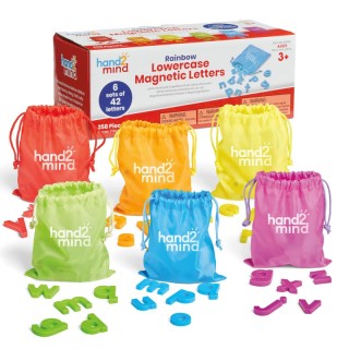 Hand2Mind Rainbow Lowercase Magnetic Letters, 6 Sets of 42 Letters