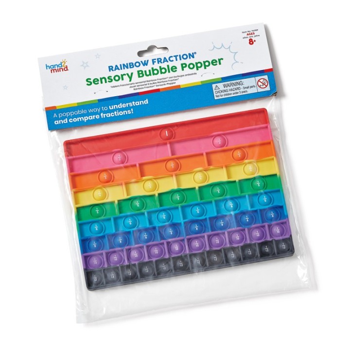 Hand2Mind Rainbow Fraction Sensory Bubble Popper