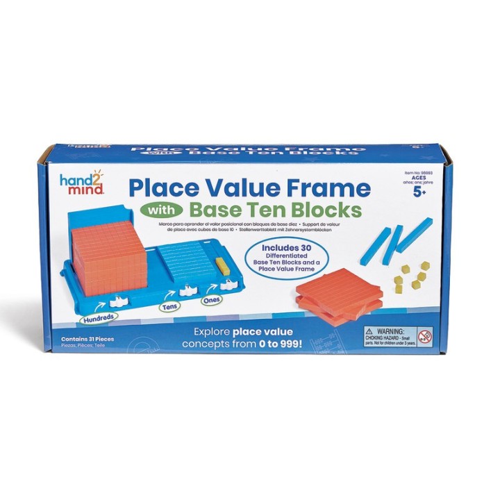 Hand2Mind Place Value Frame with Base Ten Blocks