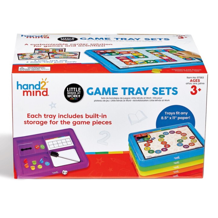 Hand2Mind Little Minds at Work Reading & Math Game Tray Set