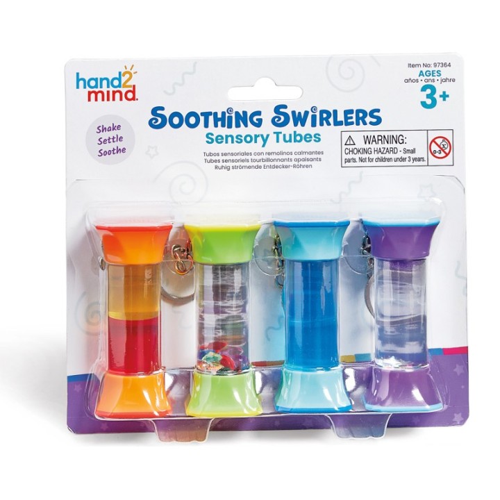 Hand2Mind Soothing Swirlers Sensory Tubes Keychains for Kids