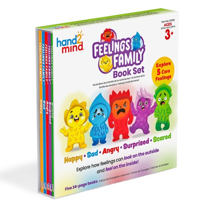 Hand2Mind Feelings Family™ Book Set Happy, Sad, Angry, Scared & Surprised