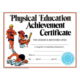 Hayes Publishing Physical Education Achievement Certificate, Pack of 30, 8.5" x 11"