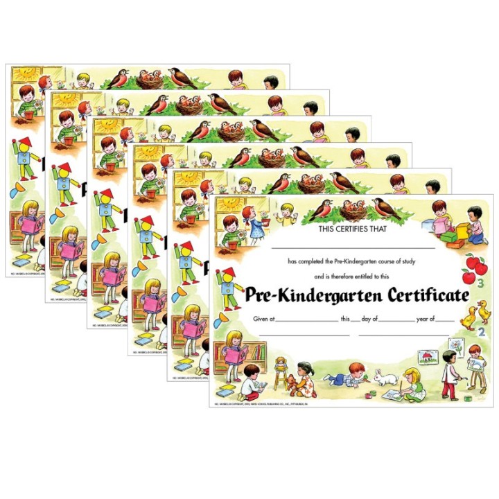 Hayes Publishing Pre-Kindergarten Certificate, 30 Per Pack, 6 Packs