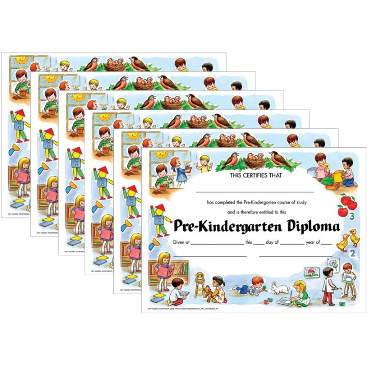 Hayes Publishing Pre-Kindergarten Diploma, 30 Per Pack, 6 Packs