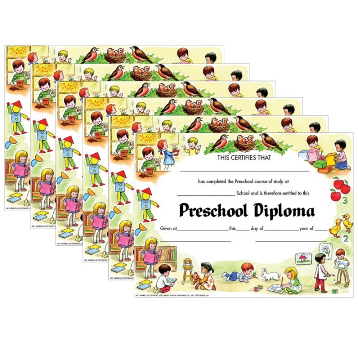 Hayes Publishing Preschool Diploma, 30 Per Pack, 6 Packs