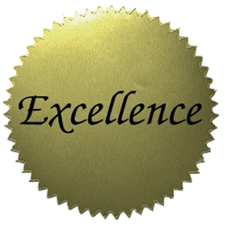 Hayes Publishing 2" Excellence Gold Stickers, 50 Per Pack
