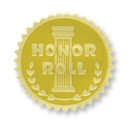 Hayes Publishing Gold Foil Embossed Seals, Honor Roll