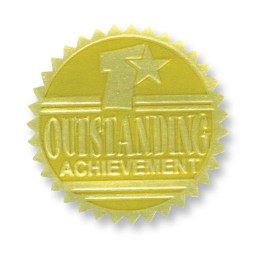 Hayes Publishing Gold Foil Embossed Seals, Outstanding Achievement
