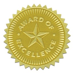 Hayes Publishing Gold Foil Embossed Seals, Award of Excellence