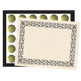Hayes Publishing Art Deco Set - Black Border Paper, Plain Folders, Gold Seals