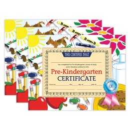Hayes Publishing Pre-Kindergarten Certificate, 8.5" x 11", 30 Per Pack, 3 Packs