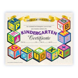 Hayes Publishing Kindergarten Certificate, 8.5" x 11", Pack of 30
