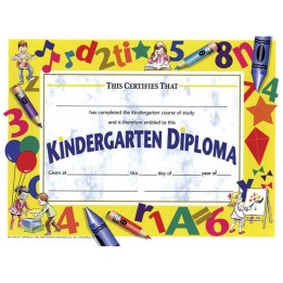 Hayes Publishing Kindergarten Diploma, 8.5" x 11", Pack of 30