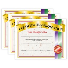 Hayes Publishing Certificate of Promotion, 8.5" x 11", 30 Per Pack, 3 Packs