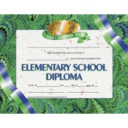 Hayes Publishing Elementary School Diploma, 8.5" x 11", Pack of 30