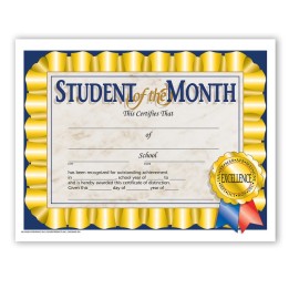 Hayes Publishing Student of the Month Certificate, 8.5" x 11", Pack of 30