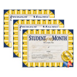 Hayes Publishing Student of the Month Certificate, 8.5" x 11", 30 Per Pack, 3 Packs