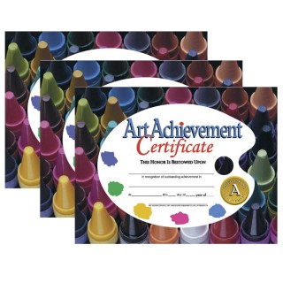 Hayes Publishing Art Achievement Certificate, 8.5" x 11", 30 Per Pack, 3 Packs