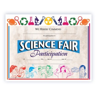 Hayes Publishing Science Fair Participation Award, 8.5" x 11", Pack of 30