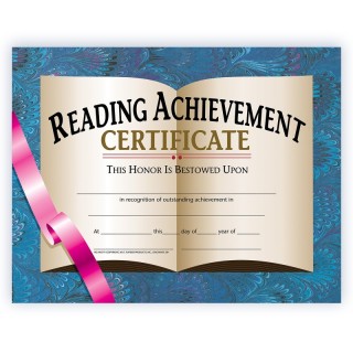 Hayes Publishing Reading Achievement Certificate, 8.5" x 11", Pack of 30