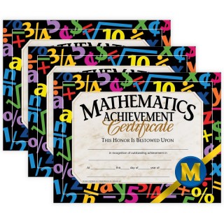 Hayes Publishing Mathematics Achievement Certificate, 30 Per Pack, 3 Packs