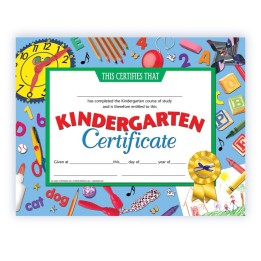 Hayes Publishing Kindergarten Certificate, 8.5" x 11", Pack of 30