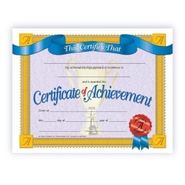 Hayes Publishing Certificate of Achievement, 8.5" x 11", Pack of 30