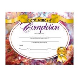 Hayes Publishing Certificate of Completion, 8.5" x 11", Pack of 30