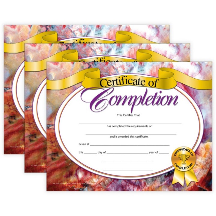 Hayes Publishing Certificate of Completion, 8.5" x 11", 30 Per Pack, 3 Packs