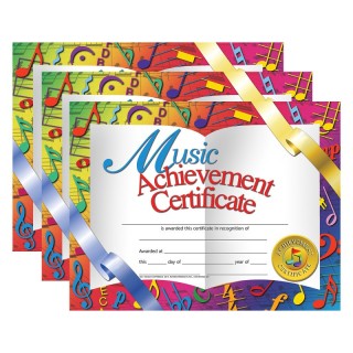 Hayes Publishing Music Achievement Certificate, 30 Per Pack, 3 Packs