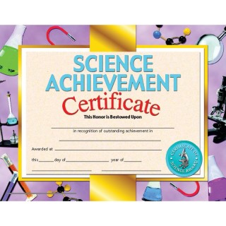 Hayes Publishing Science Achievement Certificate, 8.5" x 11", Pack of 30