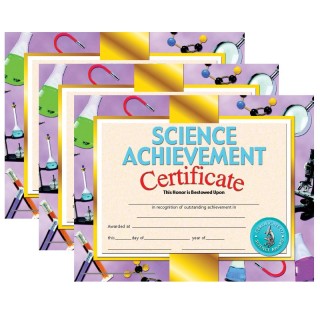 Hayes Publishing Science Achievement Certificate, 30 Per Pack, 3 Packs