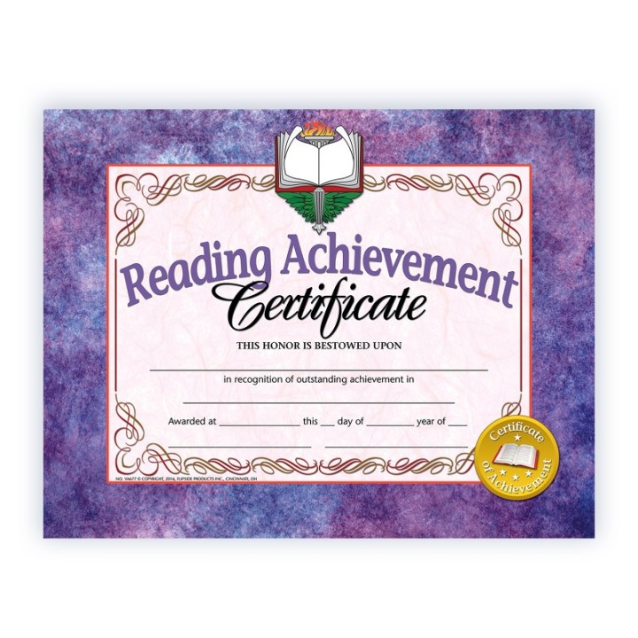 Hayes Publishing Reading Achievement Certificate, 8.5" x 11", Pack of 30