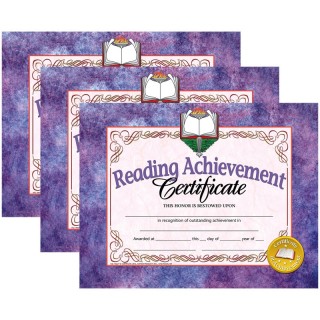 Hayes Publishing Reading Achievement Certificate, 30 Per Pack, 3 Packs