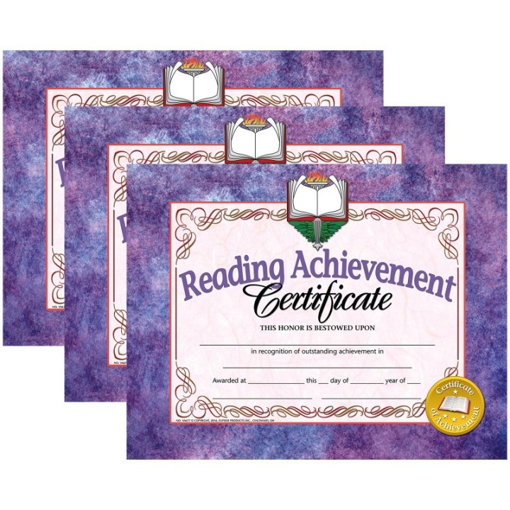 Hayes Publishing Reading Achievement Certificate, 30 Per Pack, 3 Packs