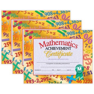 Hayes Publishing Mathematics Achievement Certificate, 30 Per Pack, 3 Packs