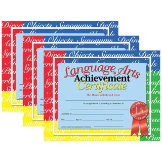 Hayes Publishing Language Arts Achievement Certificate, 30 Per Pack, 3 Packs