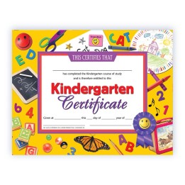 Hayes Publishing Kindergarten Certificate, 8.5" x 11", Pack of 30
