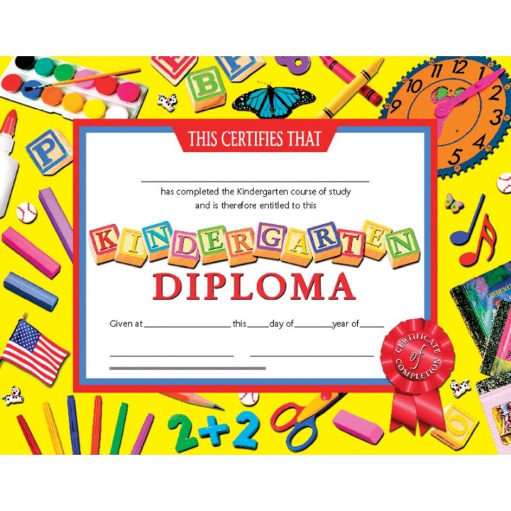 Hayes Publishing Kindergarten Diploma, 8.5" x 11", Pack of 30