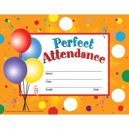 Hayes Publishing Perfect Attendance Certificates & Reward Seals - 30 8.5" x 11" Certificates, 160 Seals