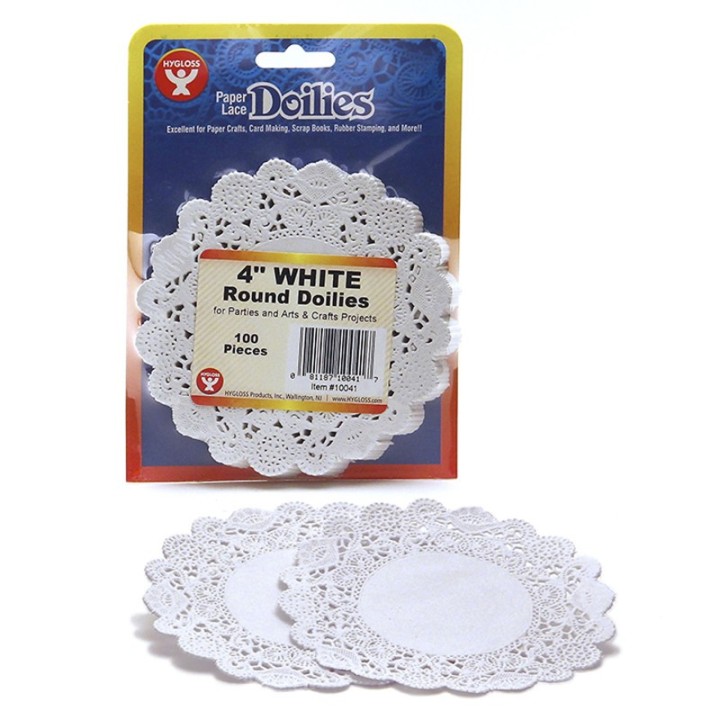Hygloss® Round Doilies, White, 4", Pack of 100