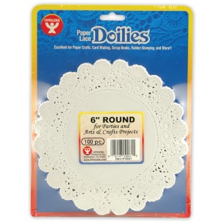 Hygloss® Round Doilies, White, 6", Pack of 100