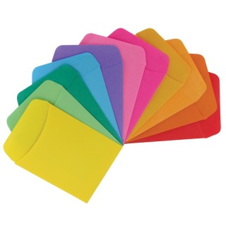 Hygloss® Non-Adhesive Library Pockets, 3.5" x 4.875", 6 Each of 5 Colors, Pack of 30