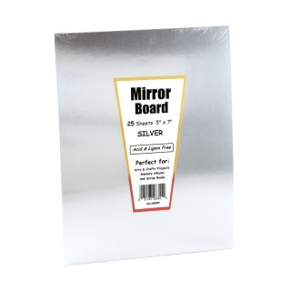 Hygloss® Silver Foil Mirror Board, 5" x 7", 25 Sheets